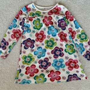 Hanna Anderson Girls Floral Dress 100% Cotton Knee Length Size 130 (7-8yo)